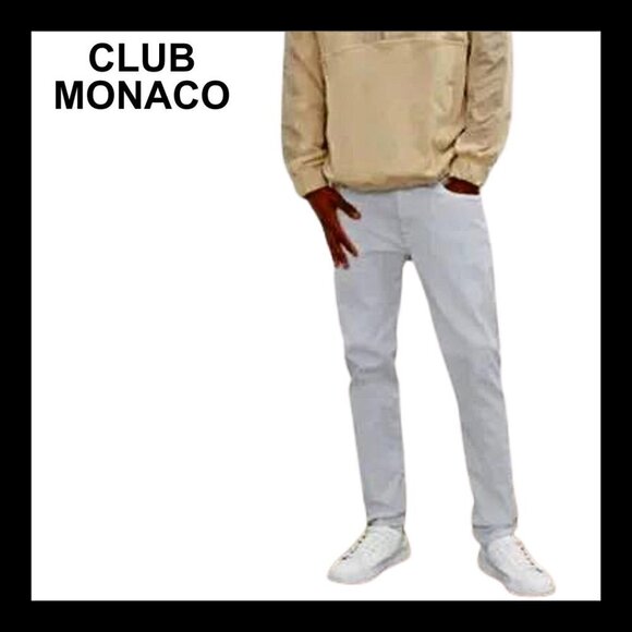 NWT CLUB MONACO Super slim Tea Lounge denim pants - Picture 1 of 15